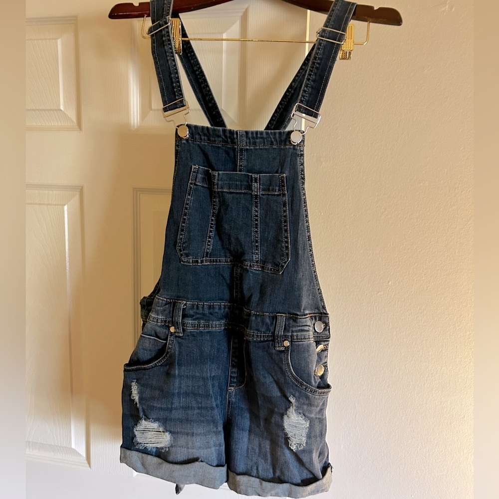 Denim Overall Shorts